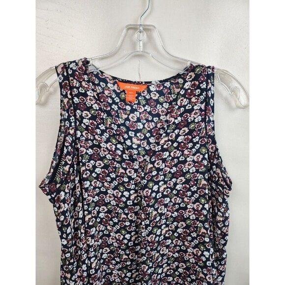 Joe Fresh Black White Floral Crochet Hi Low Sleeveless Top Blouse Small - Picture 2 of 8